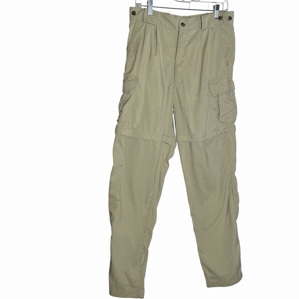 TravelSmith Men's Convertible Cargo Pants Khaki 32 x 32 Zip Off Travel Hiking